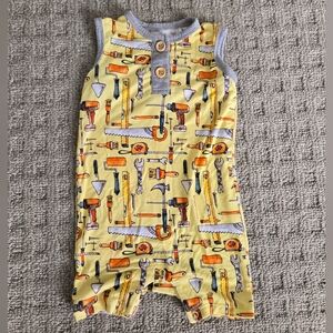 Yellow Tool Print Baby Romper
